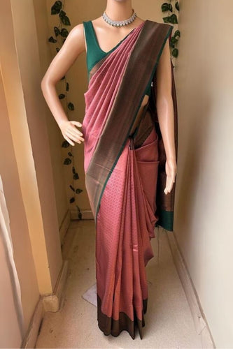 Eclat Pink Soft Silk Saree With Scrupulous Blouse Piece