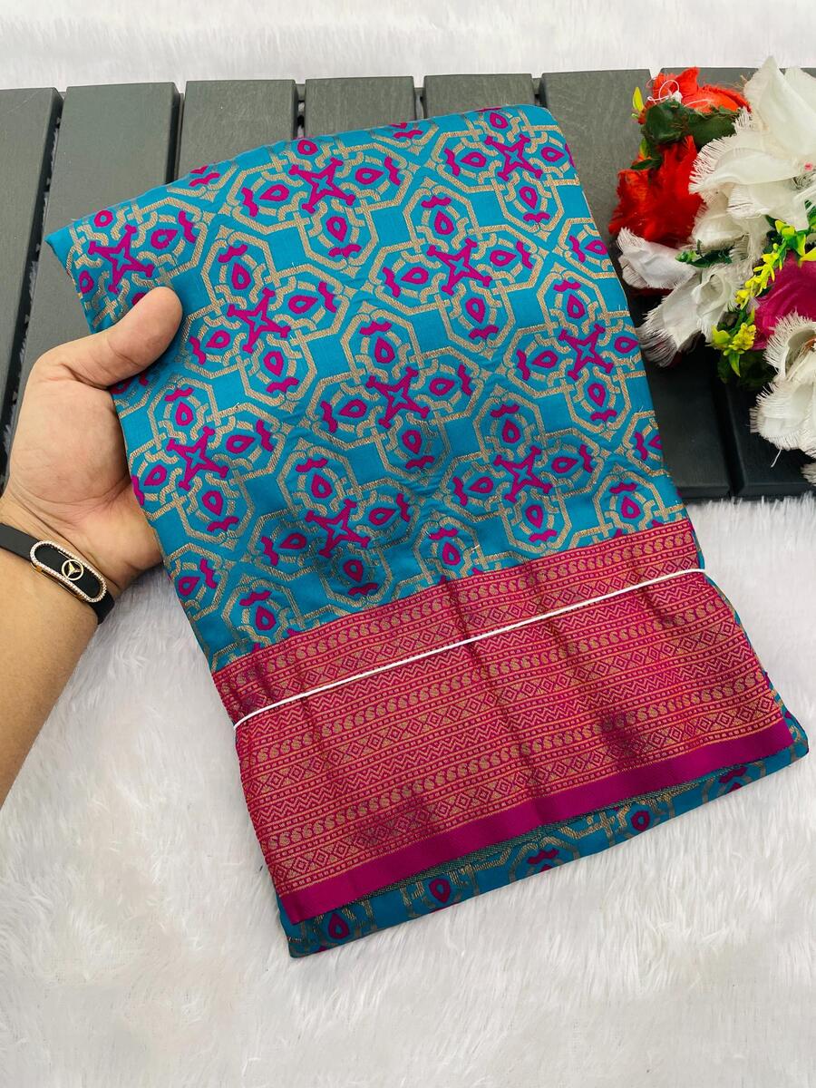 Marvellous Blue Soft Banarasi Silk Saree With Capricious Blouse Piece
