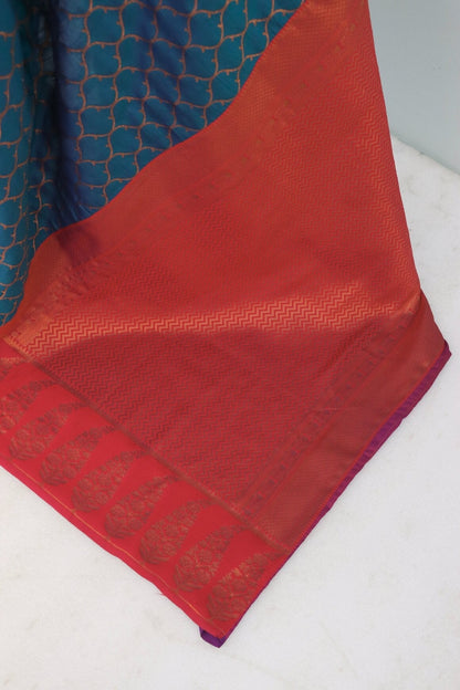 Adoring Navy Blue Soft Banarasi Silk Saree With Brood Blouse Piece