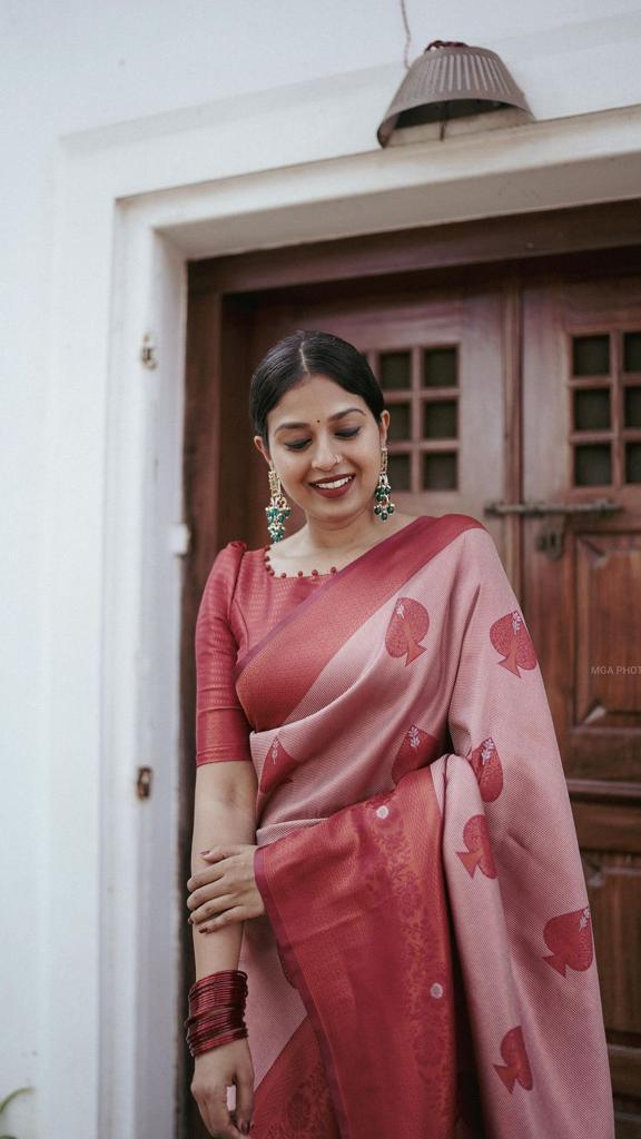 Rufous Red Banarasi Silk Saree