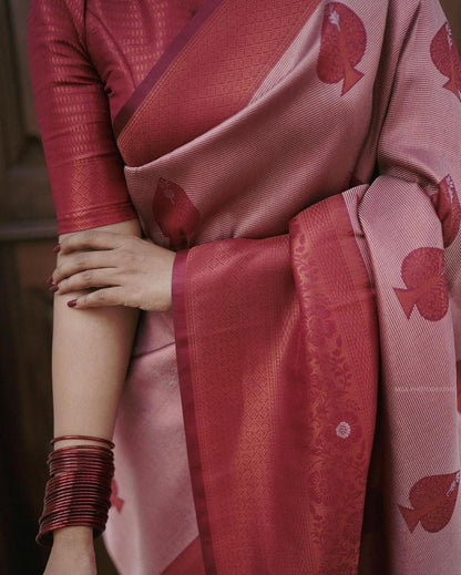 Rufous Red Banarasi Silk Saree