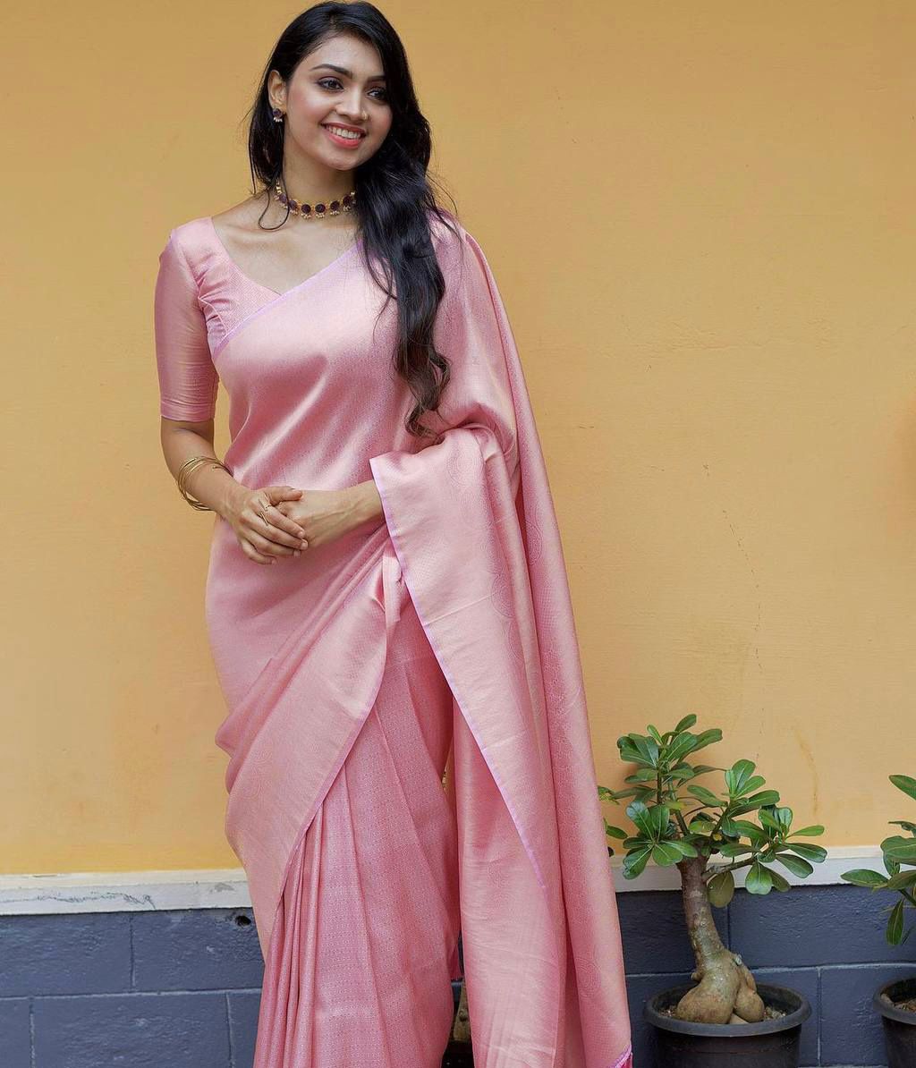 Vitality Pink Banarasi Silk Saree