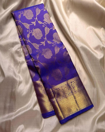 Akruti - Blue Banarasi Silk Saree with Zari Weaving Border