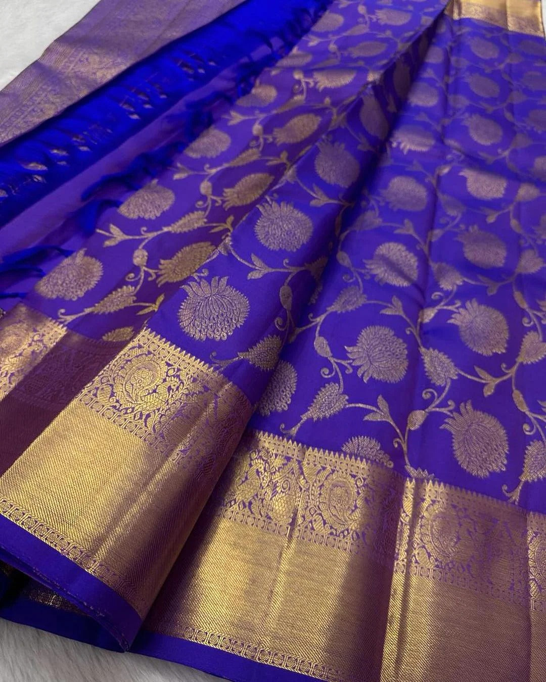 Akruti - Blue Banarasi Silk Saree with Zari Weaving Border