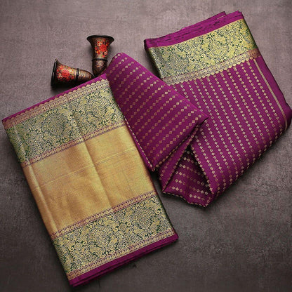 Sugandha - Purple Soft Banarasi Silk Saree with Golden Jacquard Weaving