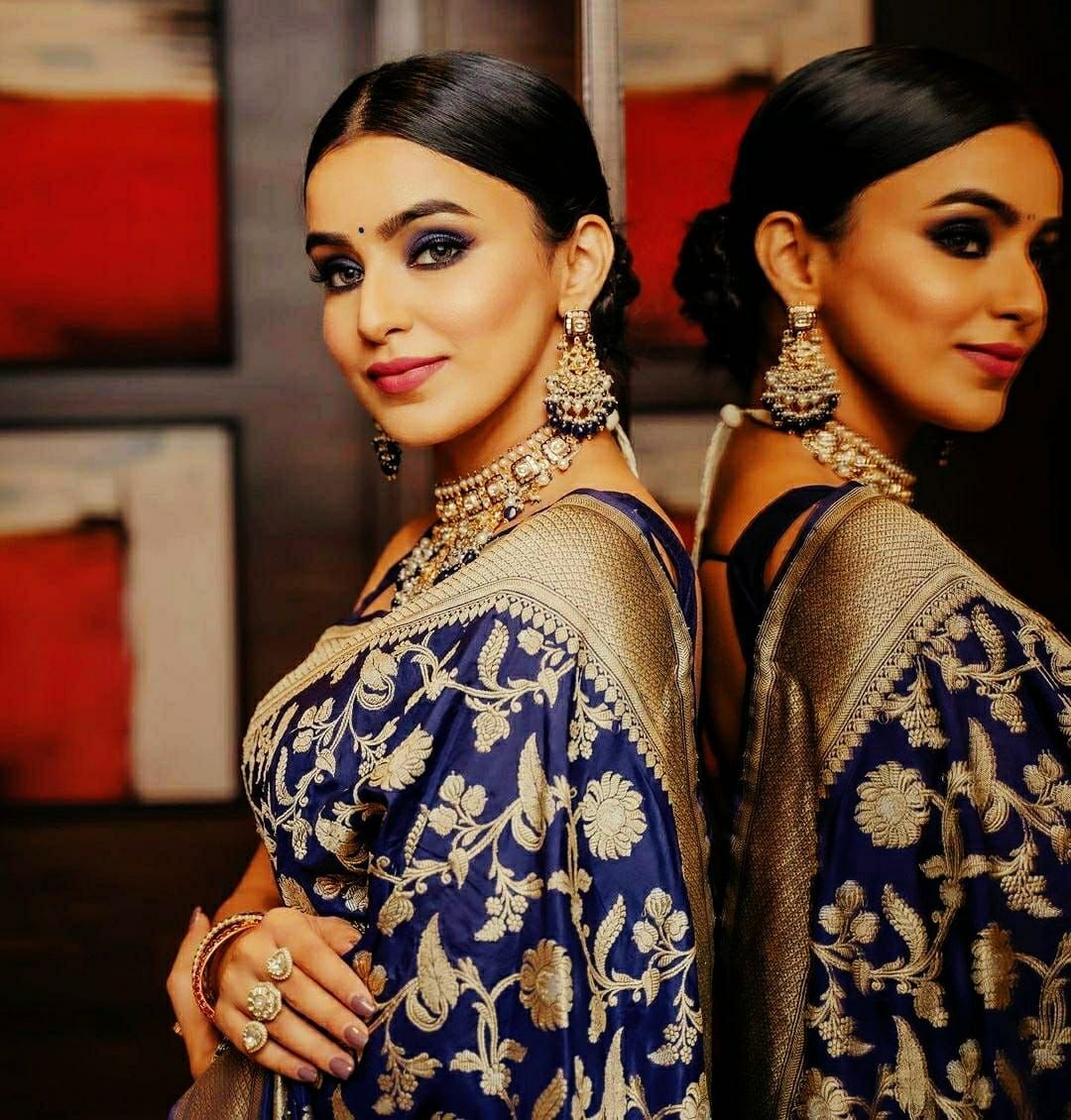 Rasbai - Blue Banarasi Silk Saree with Jacquard Gold Woven Work