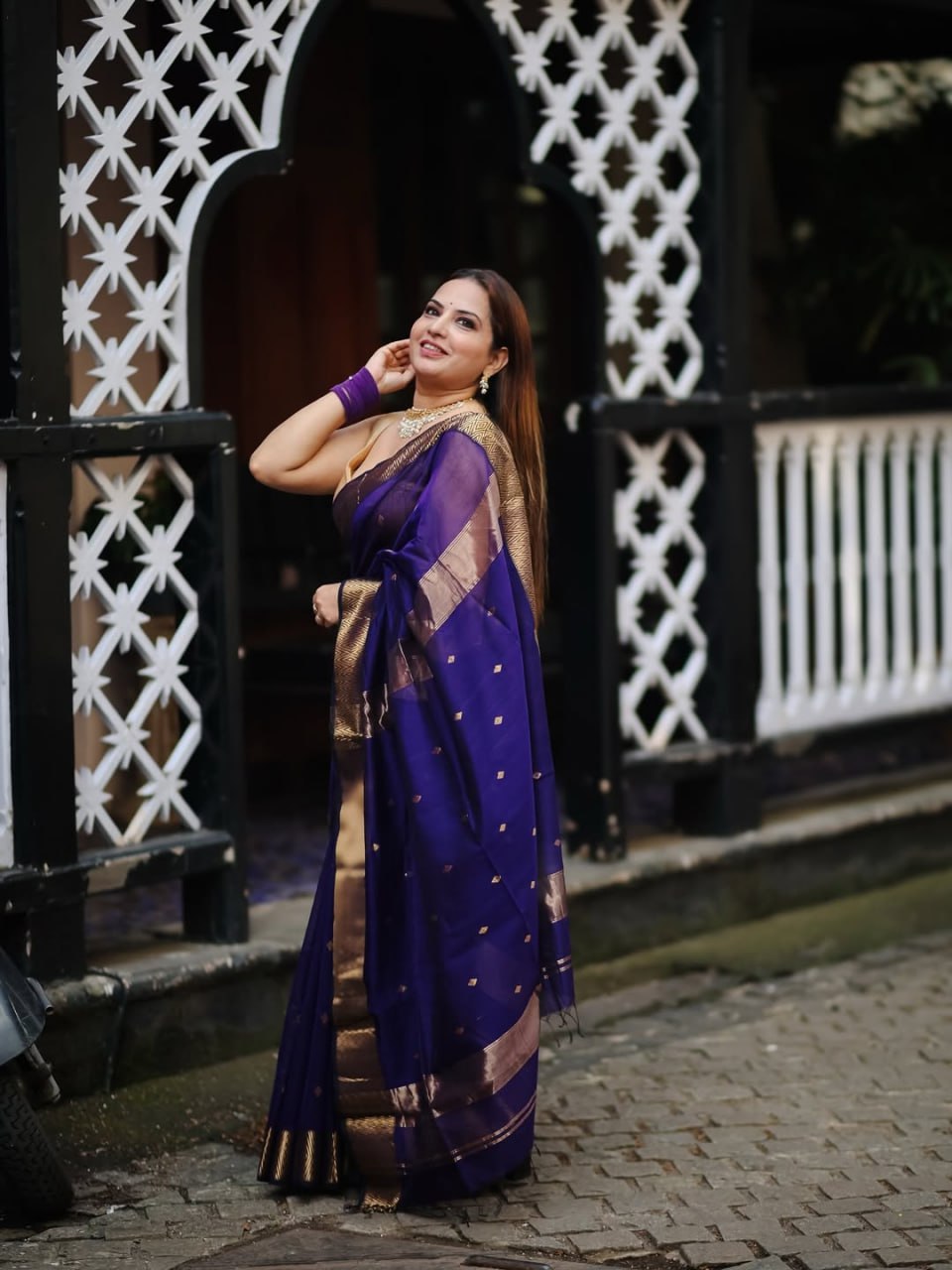 Sharvitha – Cotton Silk Saree in Royal Purple