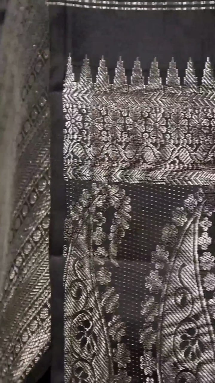 Black Woven Art Silk Saree