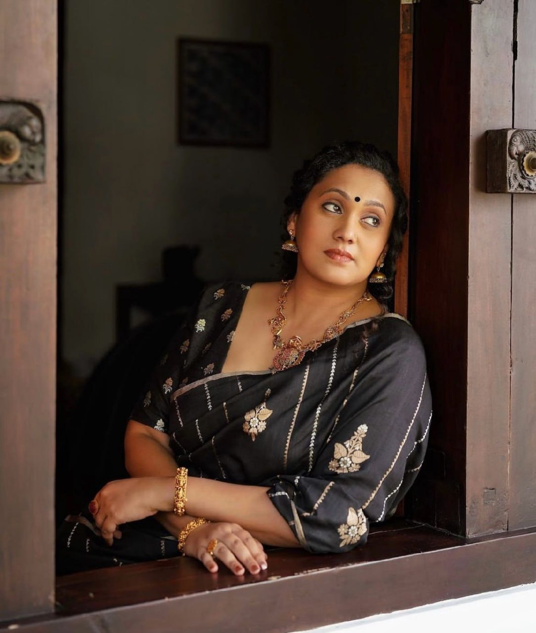 Transcendent Black Soft Silk Saree