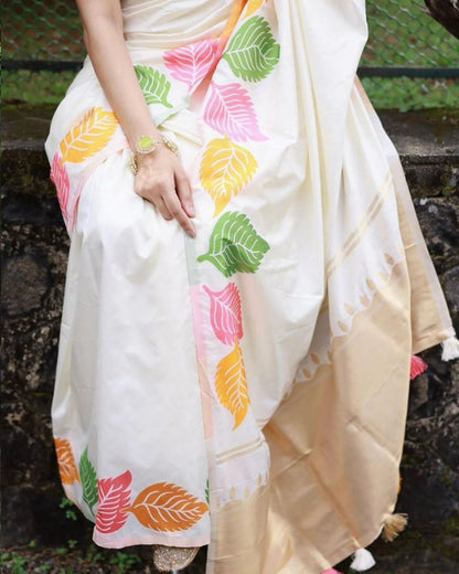 Sensational White Soft Silk Saree