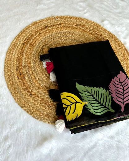 Pretty Black Soft Silk Saree