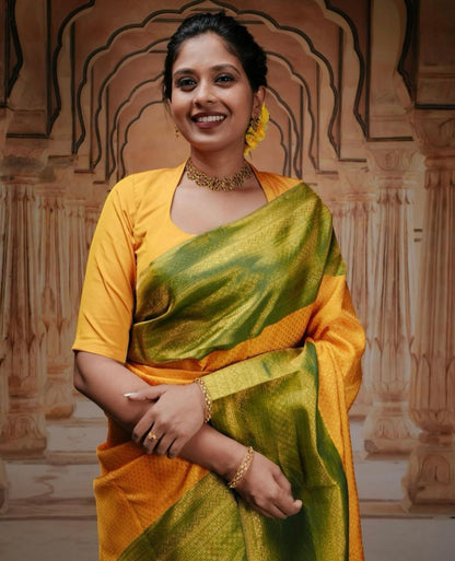 Classy Yellow Soft Silk Saree