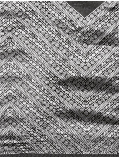 Black With Silver Banarasi Soft Silk Sarees