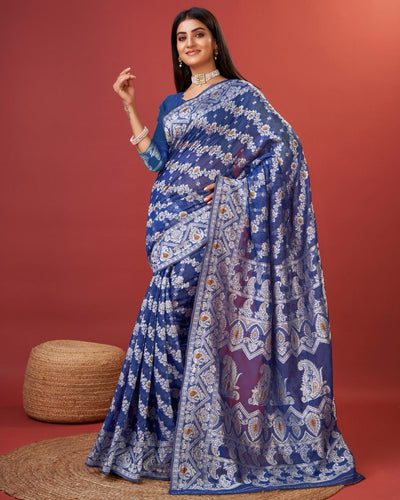 Radiant Royal Blue Cotton Silk Saree