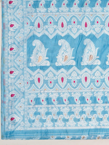 Rhapsody Sky Cotton Silk Saree