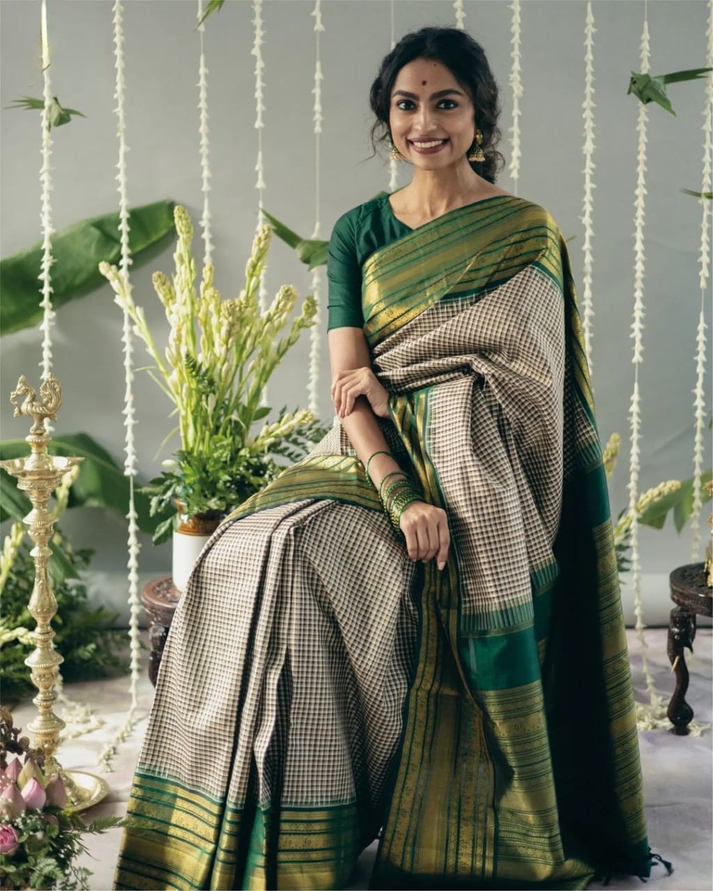 Glamorous Grey Soft Silk Saree