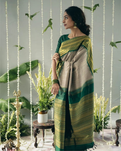 Glamorous Grey Soft Silk Saree