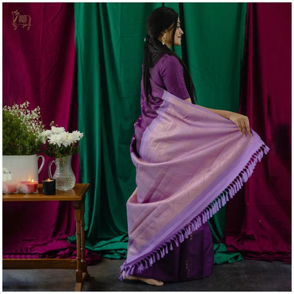 Redolent Purple Soft Silk Saree