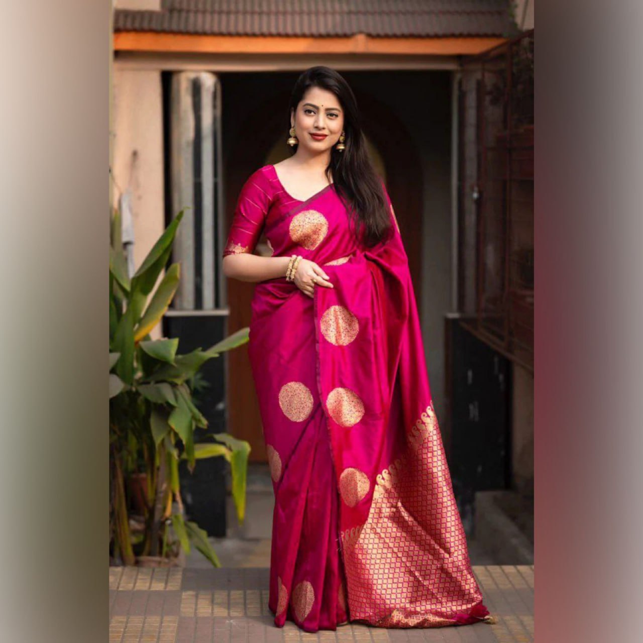 Impressive Dark Pink Soft Silk Saree
