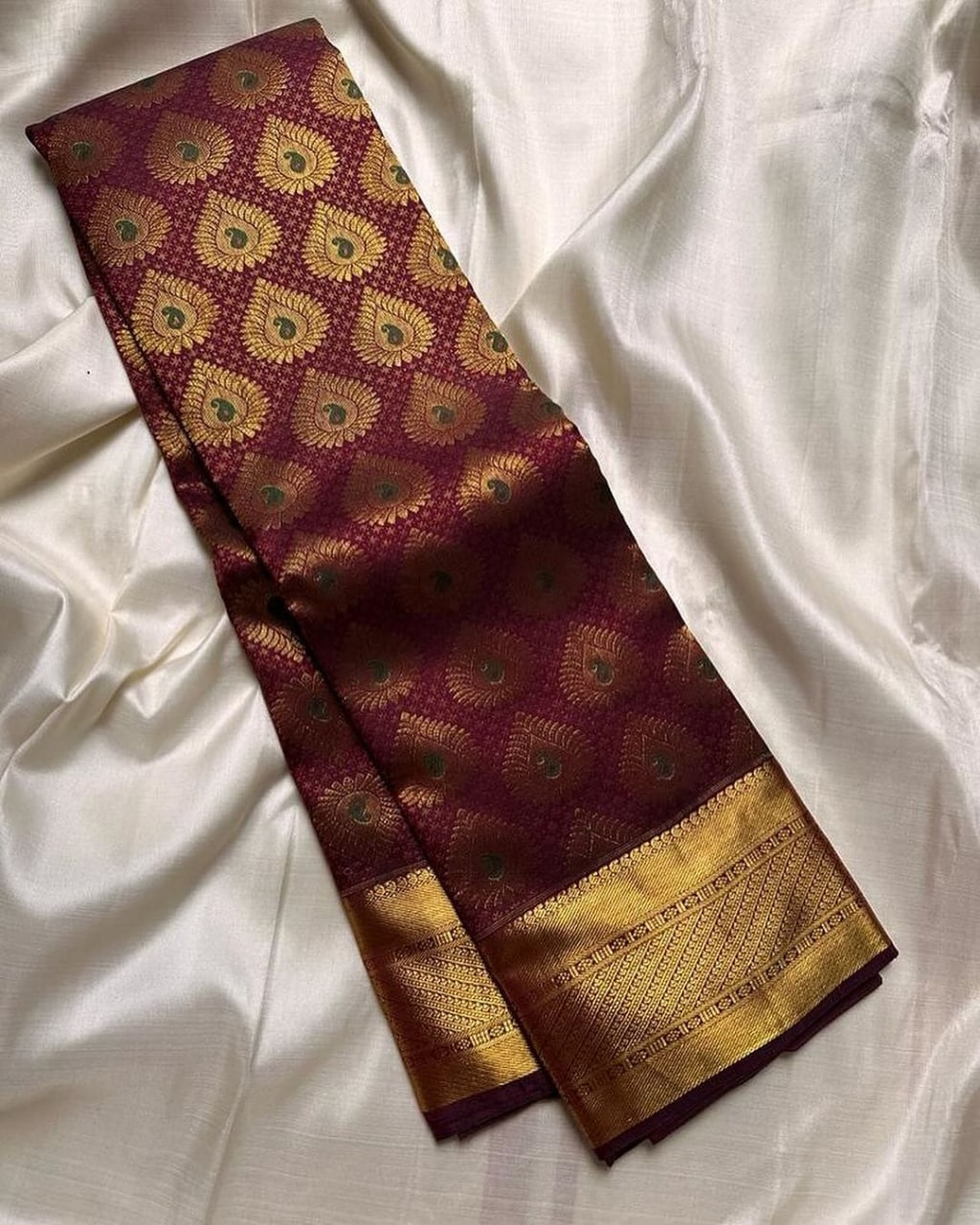 Aplomb Wine Soft Silk Saree