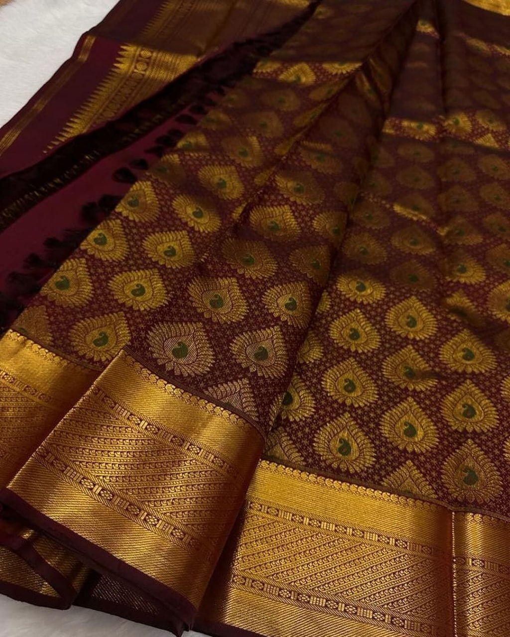 Aplomb Wine Soft Silk Saree