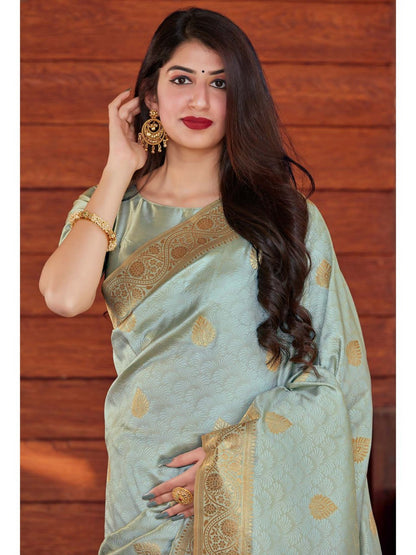 Beauteous Grey Soft Silk Saree