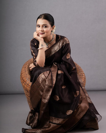 Ravishing Black Soft Silk Saree