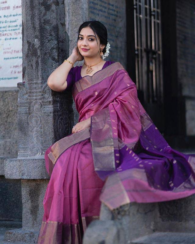 Angelic Lavendor Soft Silk Saree