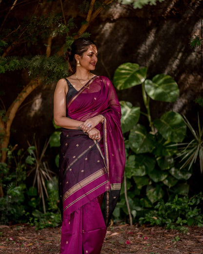 Marvellous Dark Pink Cotton Silk Saree