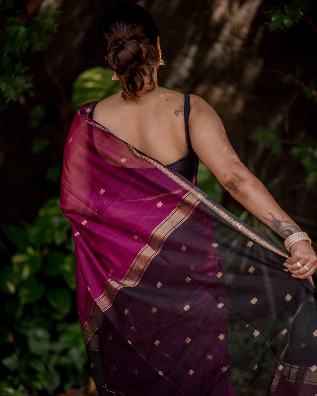 Marvellous Dark Pink Cotton Silk Saree