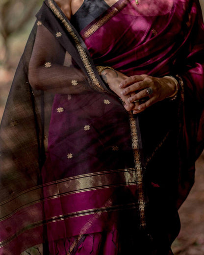 Marvellous Dark Pink Cotton Silk Saree
