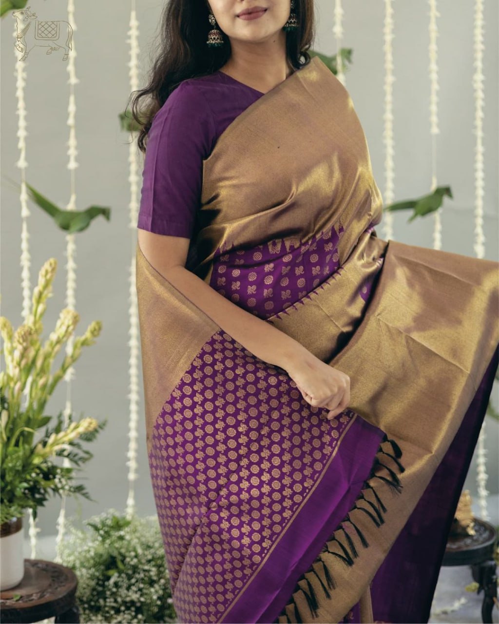 Fancifull Dark Lavendor Soft Silk Saree