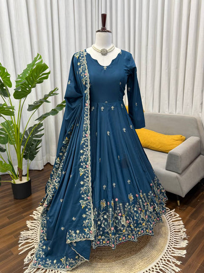 Elegant Embroidered Festival Anarkali Suit Set – 2 Color Options