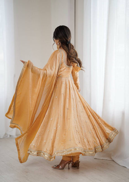 Embroidered Anarkali Suit Set with Dupatta & Bottom – 5 Color Options