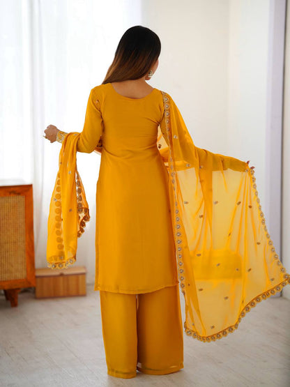 Premium Embroidered Kurti Set with Dupatta & Pant | Festive Wear | 2 Color Options