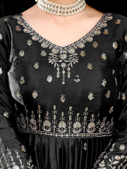 Elegant Embroidered Anarkali Suit Set with Dupatta – Festive Wear (3 Colors)