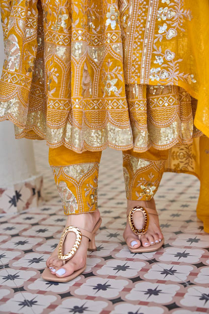 Luxury Embroidered Anarkali Suit Set with Heavy Border Dupatta (3 Color Options)