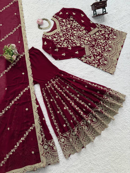 Maroon Heavy Embroidered Lehenga Choli with Dupatta – Wedding & Festive Wear