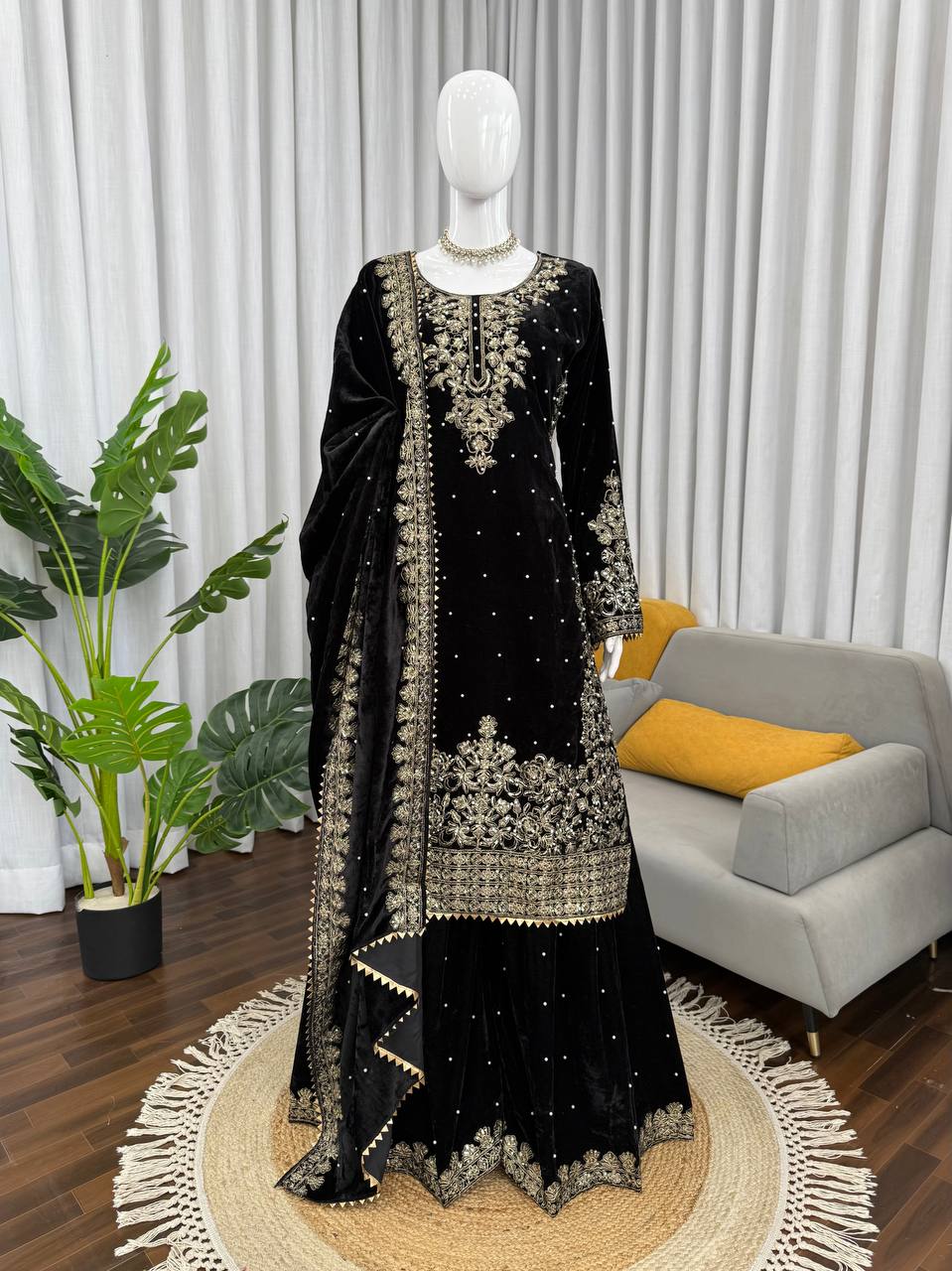 Heavy Embroidered Straight Kurta Palazzo Suit Set | Festive Party Wear | 6 Colors