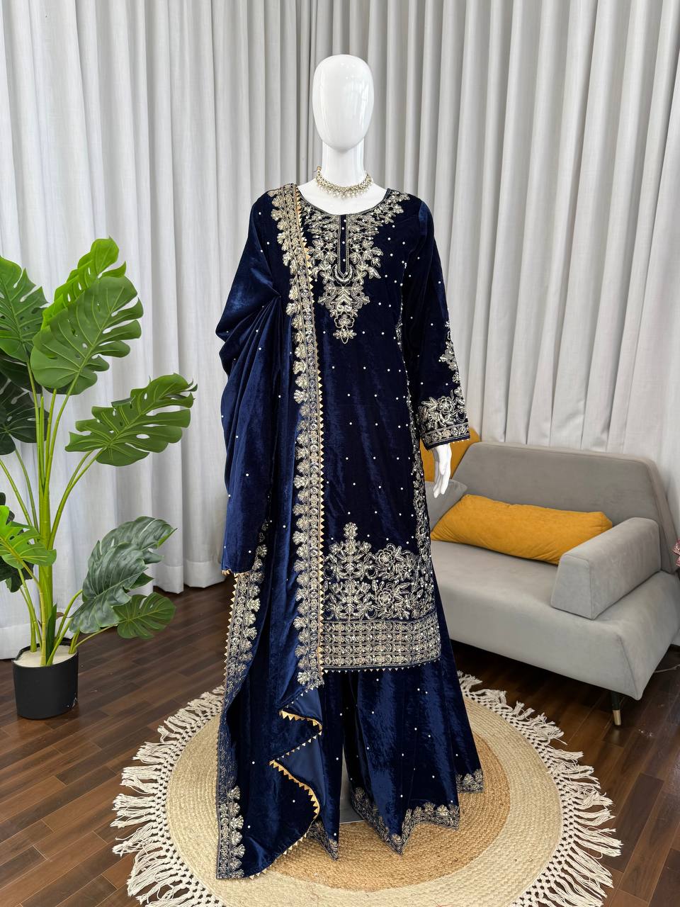 Heavy Embroidered Straight Kurta Palazzo Suit Set | Festive Party Wear | 6 Colors