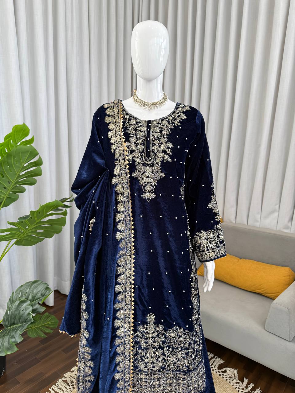 Heavy Embroidered Straight Kurta Palazzo Suit Set | Festive Party Wear | 6 Colors