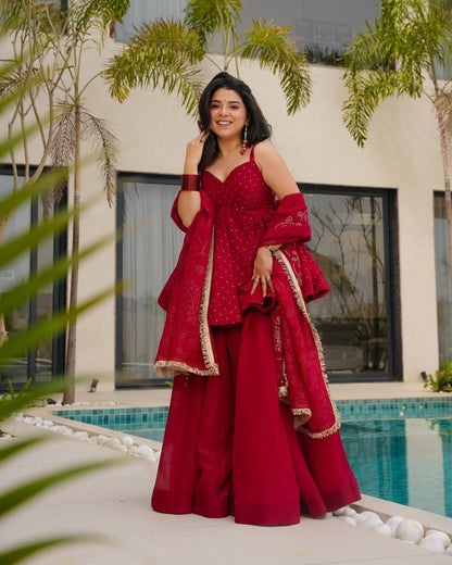 Girls Elegant Sequin Work Lehenga Choli Set with Dupatta – 2 Color Options