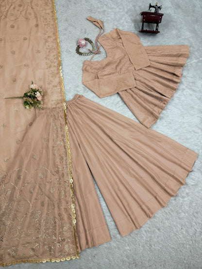 Girls Elegant Sequin Work Lehenga Choli Set with Dupatta – 2 Color Options