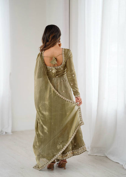 Embroidered Anarkali Suit Set with Dupatta & Bottom – 5 Color Options