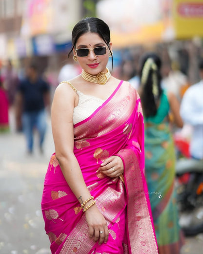 Pattu – Banarasi Soft Silk Saree in Refined Minimal Weave
