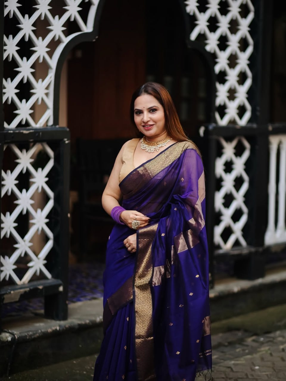 Sharvitha – Cotton Silk Saree in Royal Purple