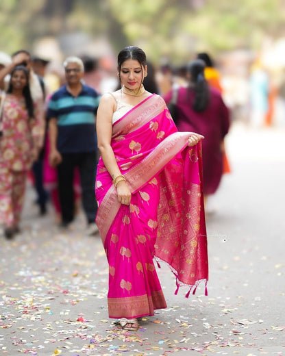 Pattu – Banarasi Soft Silk Saree in Refined Minimal Weave