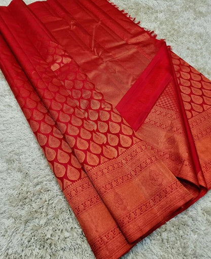 Ambika – Red Kanjivaram Silk Saree with Traditional Jacquard Work