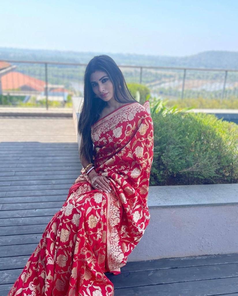 Shantibai – Red Soft Banarasi Silk Saree with Jacquard Weaving
